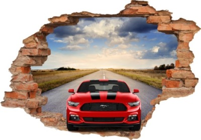 3D nálepky MUSTANG autá, autá SHELBY 100x70cm