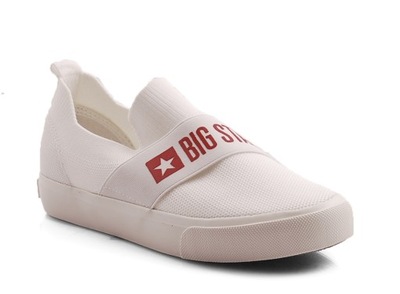 BIG STAR FF274219 BIAŁE WSUWANE TRAMPKI SLIP ON 37