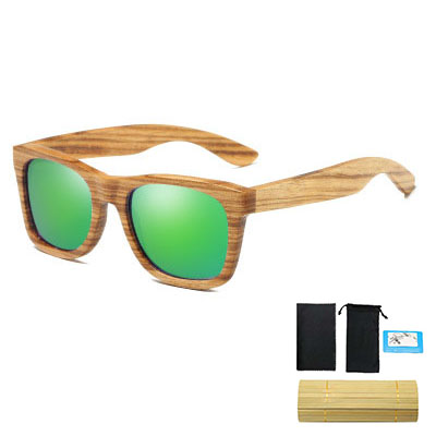 Drewniane Okulary Przeciwsłoneczne Zebrano+Etui UV