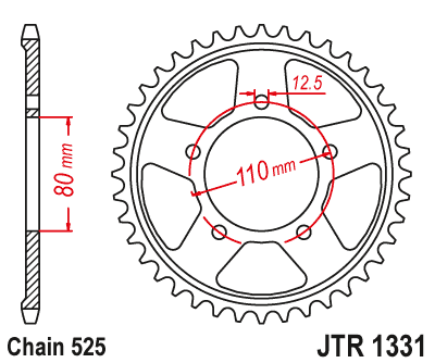 KRUMPLIARATIS GALINĖ JT 42Z 525 HONDA CRF1000 AFRICA16-19 