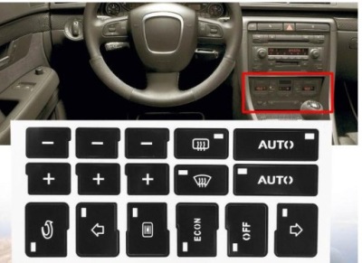 Наклейки ремонт клавіш кнопки audi a4 b6 b7 фото №1