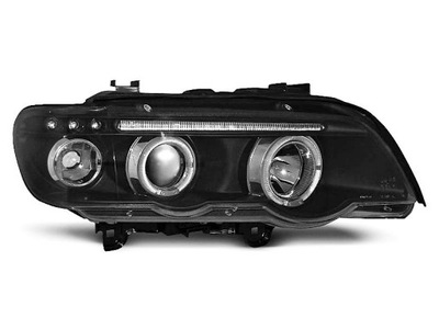 Фара лампа l+r діоди led black тюнінг чорні bmw x5 e53 1999-2003 фото №1