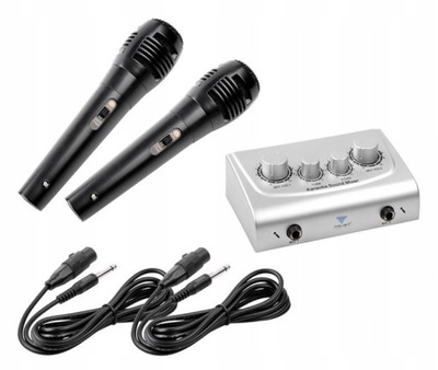 Mikrofon x2 Mikser KARAOKE ECHO Zestaw