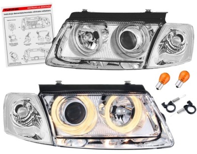 Vw passat b5 3b лампи фари хром кільця h7/h7 фото №1