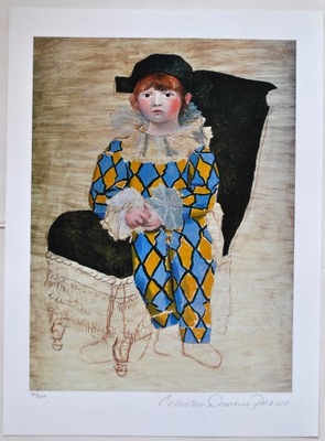 *KP* Pablo Picasso - Paul jako Arlekin (giclee)