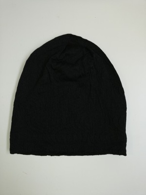 CIEPŁKA DZIANINOWA Czapka Beanie Czarna UNISEX