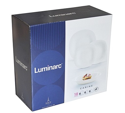 LUMINARC serwis obiadowy CARINE 18 el. biały W-wa