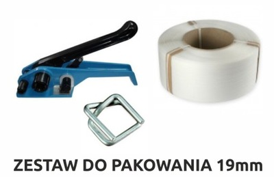 ZESTAW DO PAKOWANIA 19MM TAŚMA NAPINACZ ZAPINKI