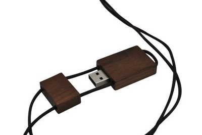 Pendrive Drewniany ze sznurkiem 64 GB