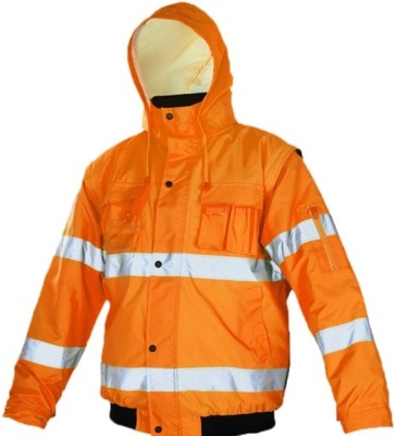 KURTKA ZIMOWA ROBOCZA OCIEPLANA r.XXL ODBLASKOWA