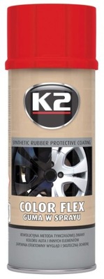 K2 - Color Flex Guma w sprayu 400ml - Czerwona