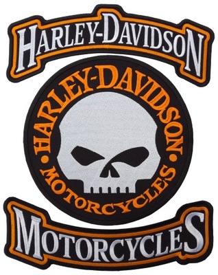 VAR naszywka HARLEY DAVIDSON + MOTORCYCLES + SKULL