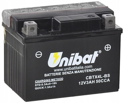 АККУМУЛЯТОР UNIBAT 12V 3AH - CBTX4L-BS - P