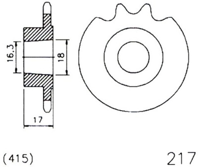 ENGRANAJE PARTE DELANTERA ESJOT 11Z HERCULES KX-5 50 93-95  