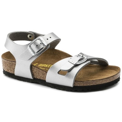 BIRKENSTOCK SANDAŁY KLAPKI RIO SILVER 27