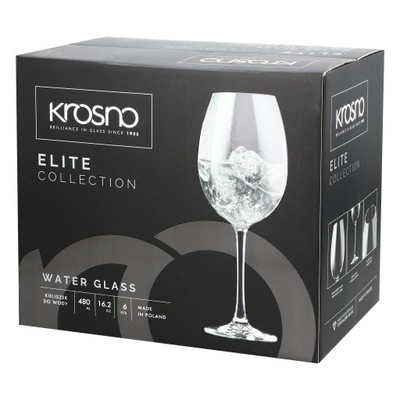 Kieliszki do wody wina aperola KROSNO Elite 480ml 6szt. Komplet