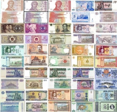 Zestaw banknotów świata UNC