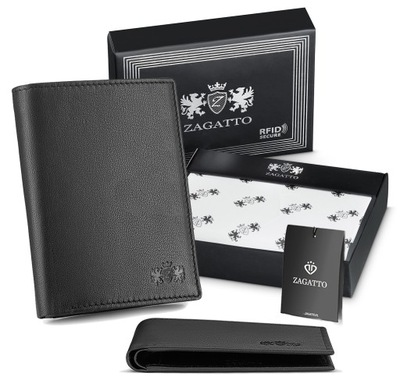 Wallet Men Zagatto genuine leather black 055-W-F2