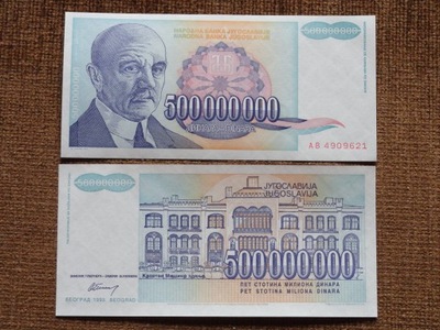 334.JUGOSŁAWIA 500 000 000 DINARÓW UNC