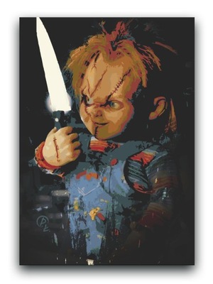 Laleczka Chucky - OBRAZ 80x60 canvas plakat horror