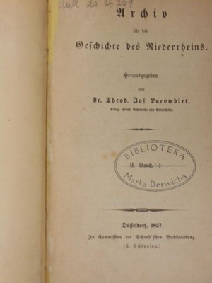 Archiv für die Geschichte des Niederrheins t2 1857