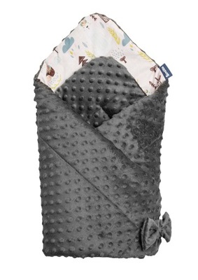 DWUSTRONNY ROŻEK MINKY LAS CIEMNY SZARY SENSILLO