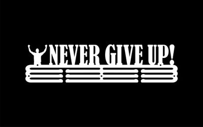 Never Give UP #2 - BIAŁY Wieszak na medale 60cm