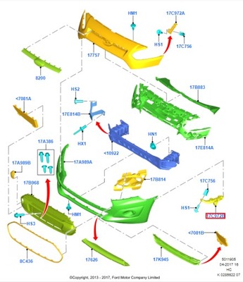 БАШМАК БАМПЕРА FORD TRANSIT TOURNEO CONNECT 13-18