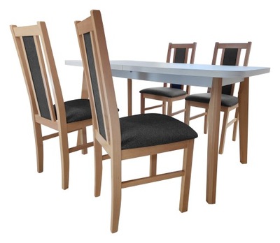 Zestaw stół skandynawski 80x140/180 + 4 krzesła