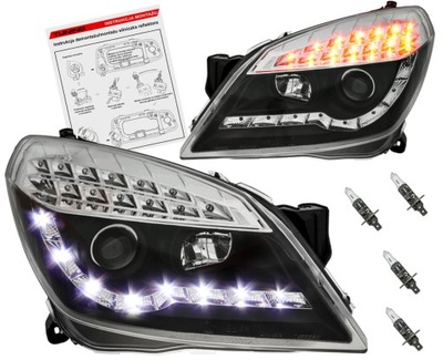 Opel astra h 04-10 лампи фари led black h1 фото №1