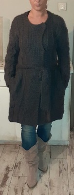 DRYKORN €250 COAT CARDIGAN ALPACA WOOL CABLE KNI S