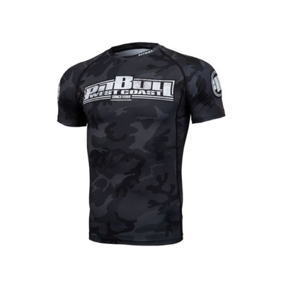 PIT BULL rash rashguard ALL BLACK CAMO SHORTSLEE L