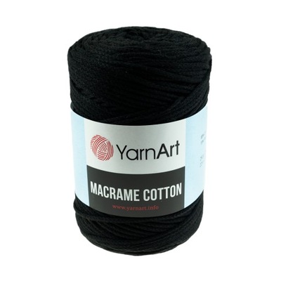 250g sznurek makrama Macrame Cotton czarny 750