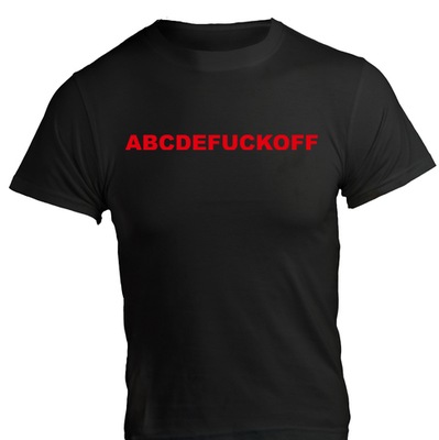 Koszulka t-shirt ABCDEFUCK FUCK OFF YOU L