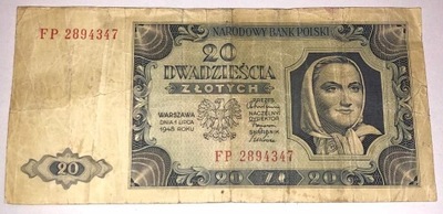 Banknot 20 Złotych - 1948