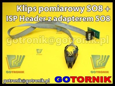 KLIPS POMIAROWY SO8 SOIC8 + adapter SO8 ISP HEADER