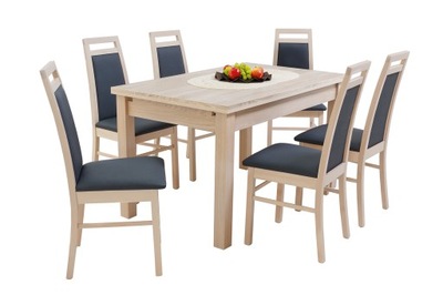 Stół rozkładany 130x80 + 2x39,5. Sonoma 209cm