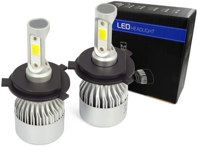 LUCES DIODO LUMINOSO LED H4 S2 72W COB JUEGO 16000 LM 12V 24V  