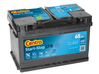 АККУМУЛЯТОР CENTRA CL652 65AH 650A EFB P+ STOP/STOP EFB MOŻLIWY DOWÓZ МОНТАЖ