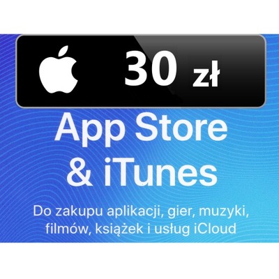 App Store iTunes 30 zł Doładowanie Apple, iPhone