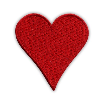 Naszywka - kolory kart - KIER, czerwone serce HAFT