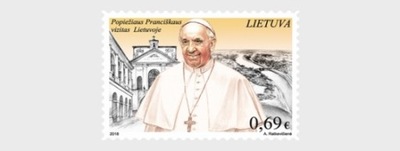 Litwa 2018 Znaczek Mi 1291 ** papież Franciszek