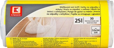 WORKI NA ODPADY Z RĄCZKAMI 25L 30szt NA ŚMIECI REKLAMÓWKI Z NIEMIEC DE