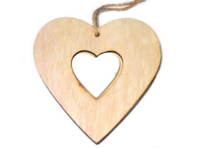 Serce drewniane zawieszka z drewna serduszko DX27