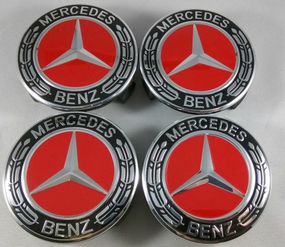 TAPACUBOS ROJA PARA DISCOS MERCEDES AMG 75MM 4 PIEZAS  