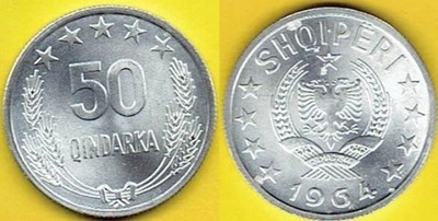 Albania 50 Qindarka 1964 r. UNC