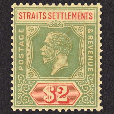 Malaje Straits Settlements Jerzy V 2$ MH* 1921