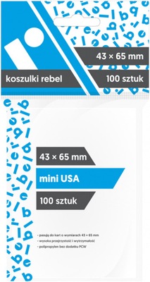 KOSZULKI NA KARTY 43X65MM MINI USA 100 SZTUK