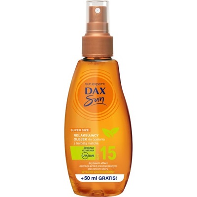 DAX SUN Sun Expert Olejek do opalania z herbatą matcha 15 SPF