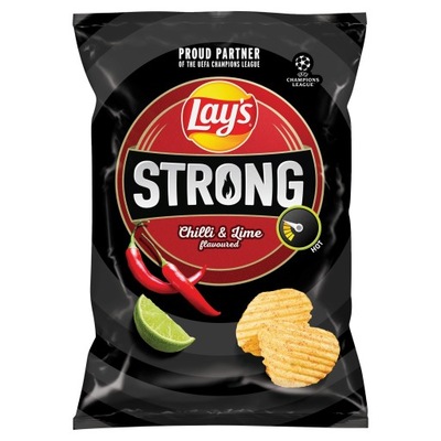 Lay's Strong Chipsy ziemniaczane karbowane o smaku ostrego chilli limonki